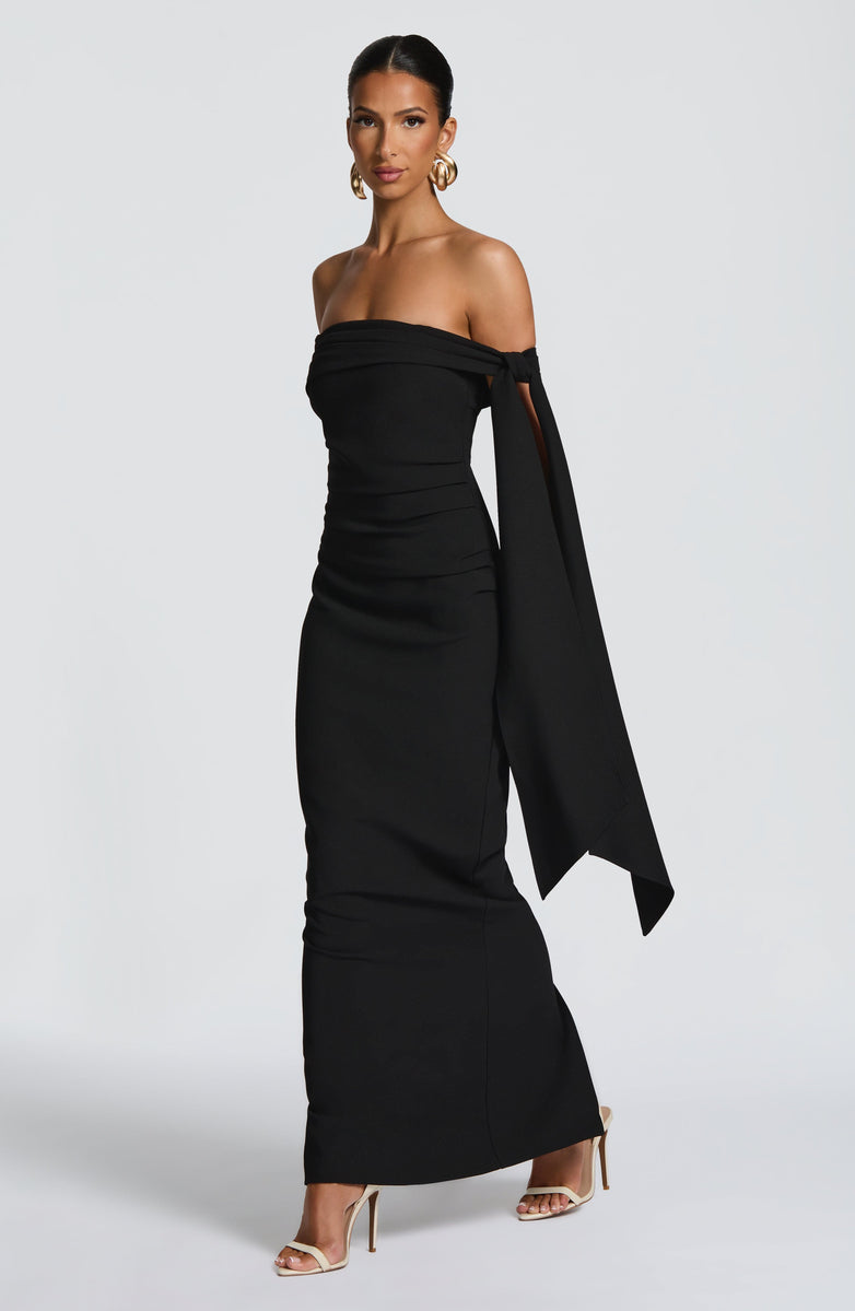 VESTIDO LONGO COM DECOTE OMBRO A OMBRO - TURIM