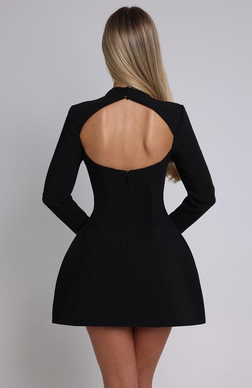 VESTIDO MINI COM DECOTE NAS COSTAS MANGA LONGA - BEATRICE
