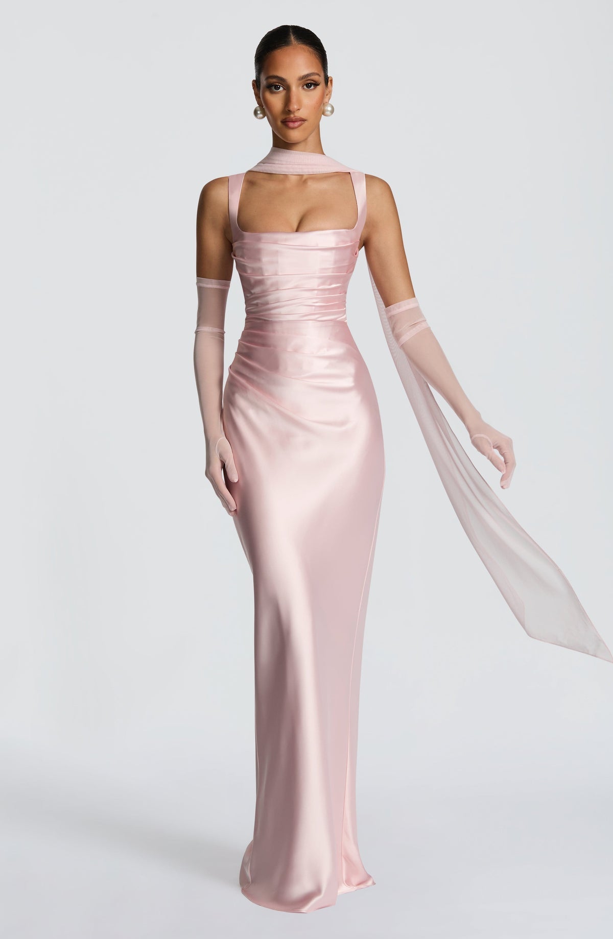 VESTIDO LONGO COM ALÇAS E AMARRAÇÃO NAS COSTAS - ELLIE