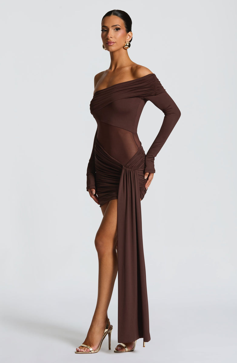 VESTIDO MINI EM TULE COM DECOTE OMBRO A OMBRO - CECILIA