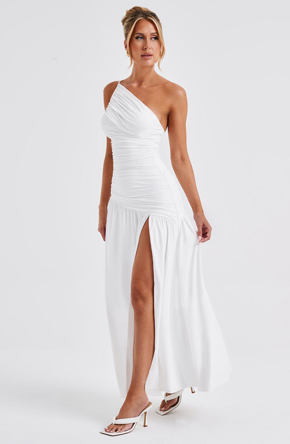 VESTIDO LONGO COM FENDA E DECOTE LATERAL - ELORA