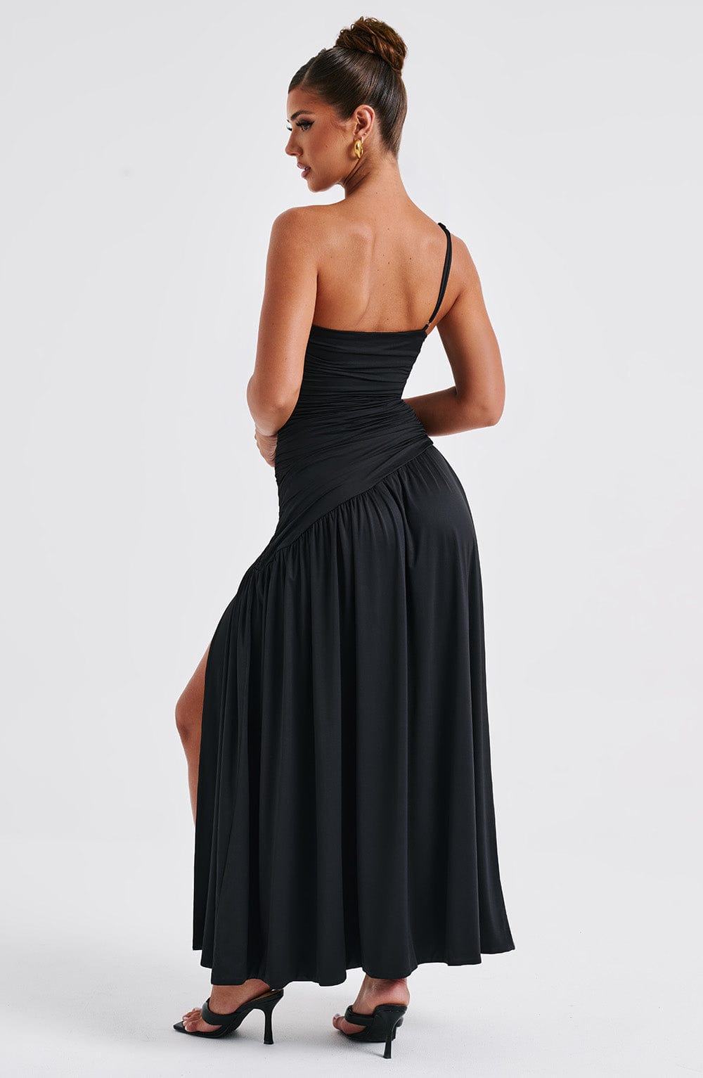 VESTIDO LONGO COM FENDA E DECOTE LATERAL - ELORA