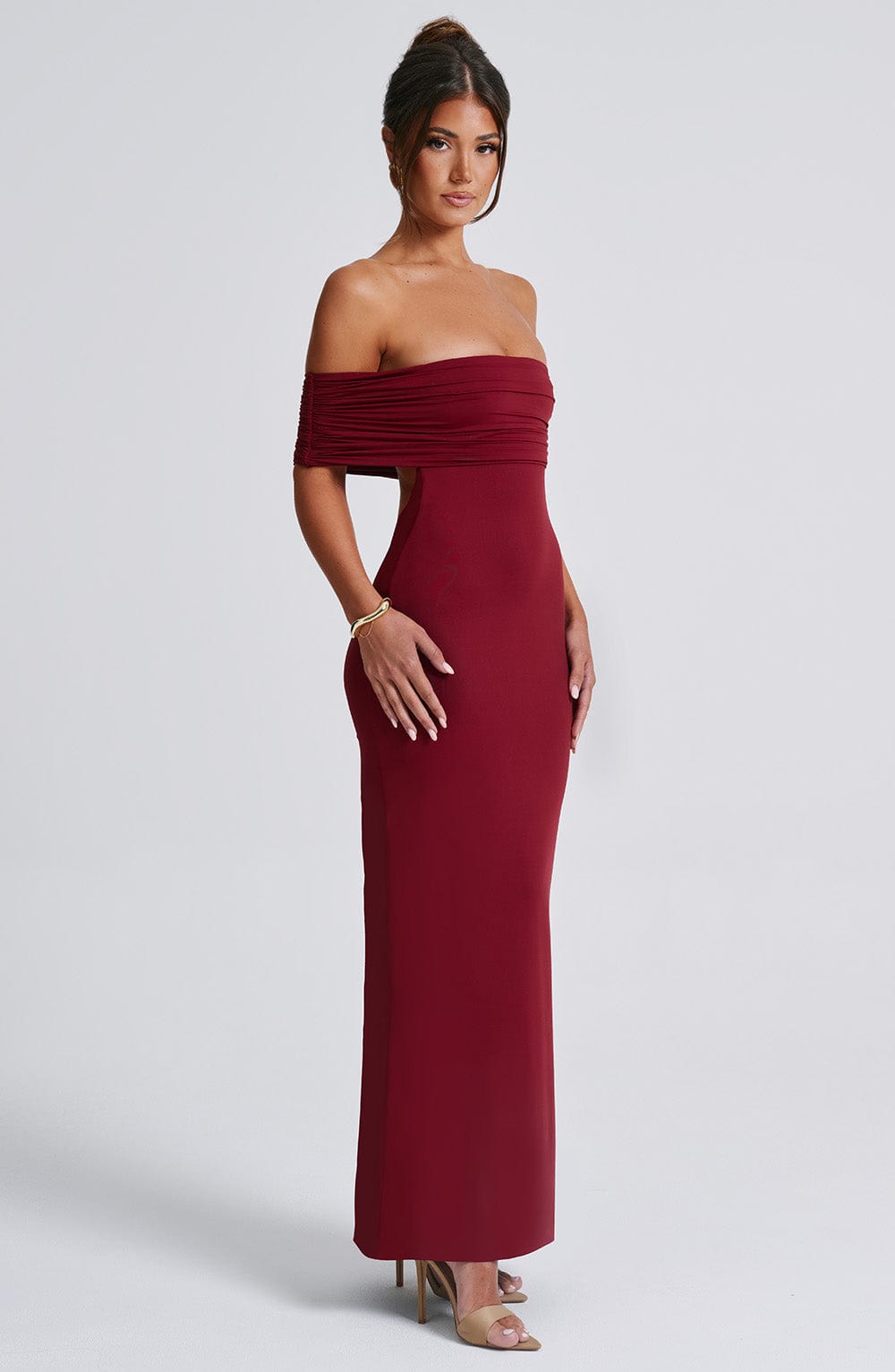 VESTIDO LONGO COM DECOTE OMBRO A OMBRO - ANGELINA