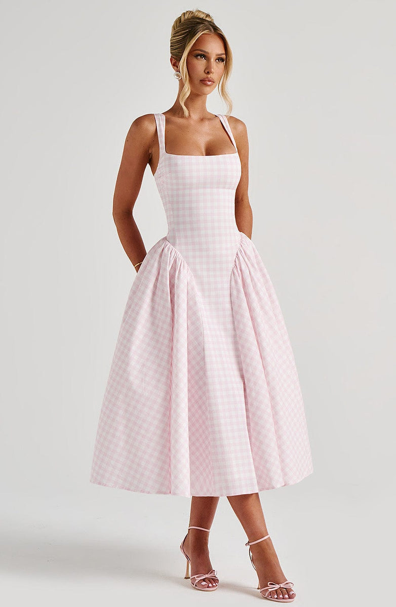 VESTIDO MIDI BUSTIER COM AMARRAÇÃO NAS COSTAS - FIONA