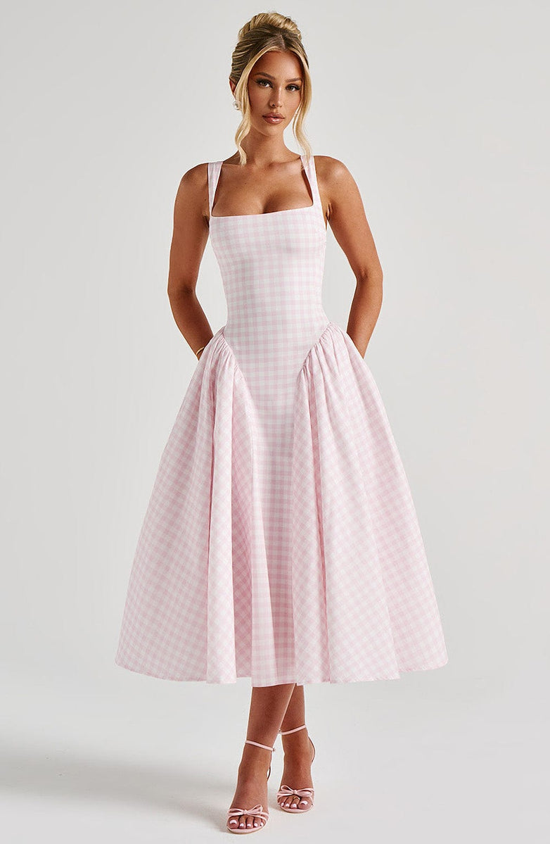 VESTIDO MIDI BUSTIER COM AMARRAÇÃO NAS COSTAS - FIONA