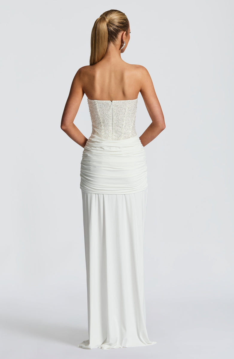 VESTIDO LONGO BUSTIER COM AMARRAÇÃO FRONTAL - MELANY