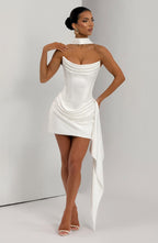 VESTIDO MINI BUSTIER COM AMARRAÇÃO NAS COSTAS - ANABELA