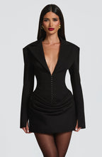 VESTIDO MINI SOCIAL COM DECOTE EM V - LAMOUR