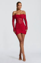 VESTIDO MINI EM RENDA OMBRO A OMBRO - SABRINA