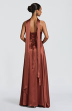 VESTIDO LONGO COM DECOTE RETO - MAJU