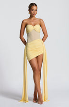 VESTIDO MINI EM TULE COM DECOTE CORACAO - TAINA