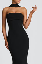 VESTIDO LONGO COM DECOTE RETO - CATARINA