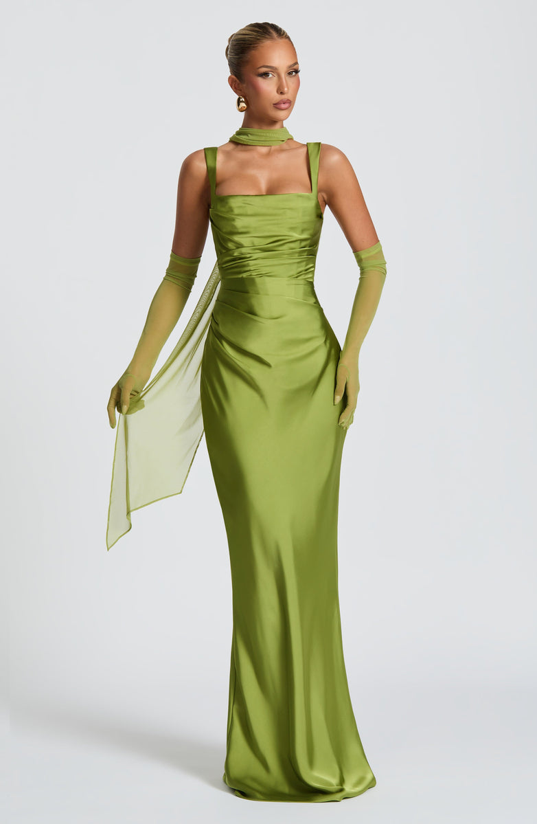 VESTIDO LONGO COM ALÇAS E AMARRAÇÃO NAS COSTAS - ELLIE
