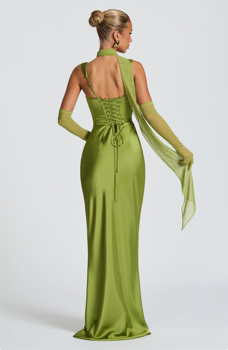 VESTIDO LONGO COM ALÇAS E AMARRAÇÃO NAS COSTAS - ELLIE
