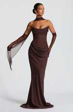 VESTIDO LONGO COM AMARRAÇÃO NAS COSTAS - BRIDE