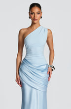 VESTIDO LONGO DRAPEADO COM DECOTE A OMBRO - ALYSSA