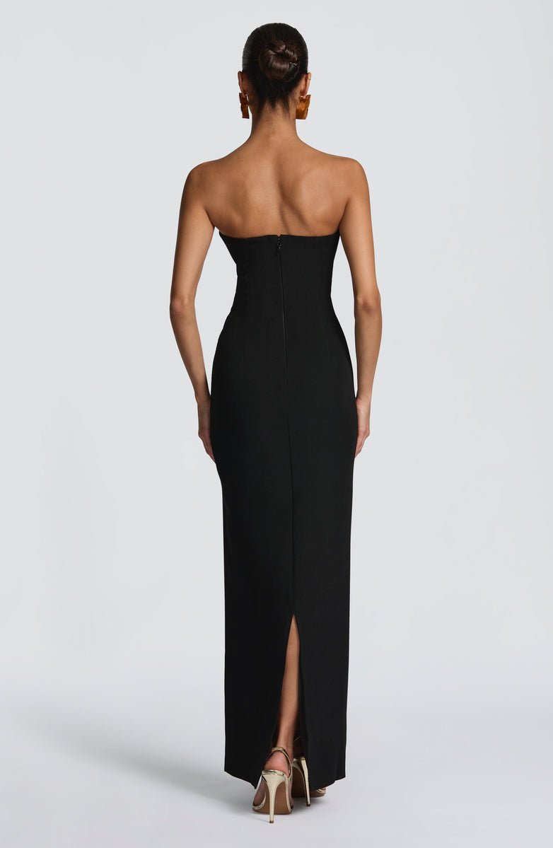 VESTIDO LONGO BUSTIER COM FENDA NAS COSTAS - POISON