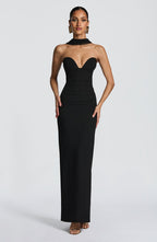 VESTIDO LONGO BUSTIER COM FENDA NAS COSTAS - POISON