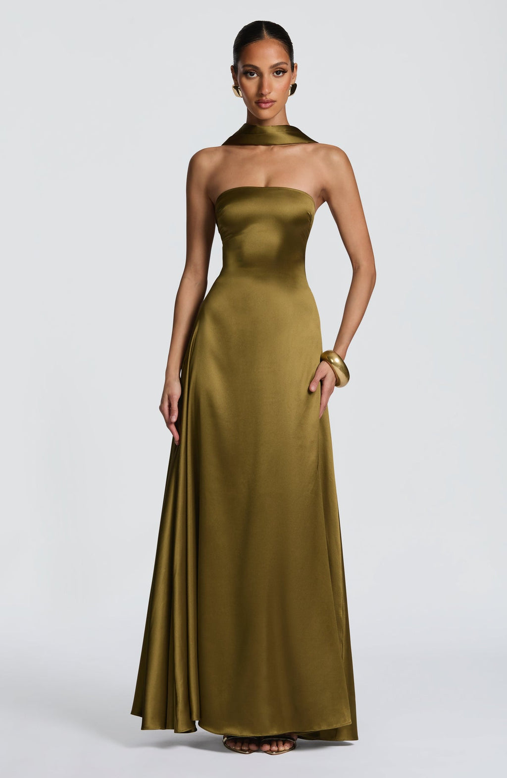 VESTIDO LONGO COM DECOTE RETO - MAJU