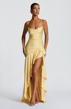 VESTIDO LONGO COM ALÇAS E FENDA LATERAL - MAYARA