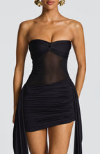 VESTIDO MINI EM TULE COM DECOTE CORACAO - TAINA