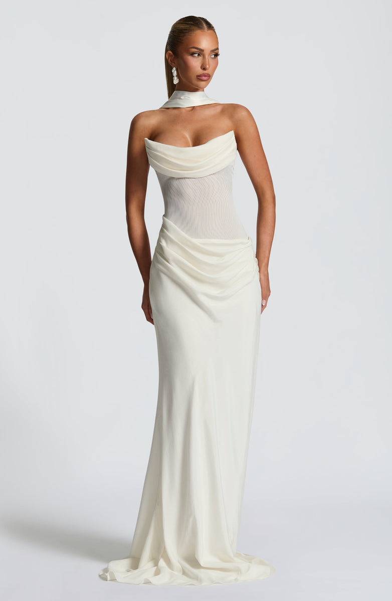 VESTIDO LONGO COM AMARRAÇÃO NAS COSTAS - BRIDE