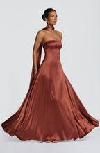 VESTIDO LONGO COM DECOTE RETO - MAJU