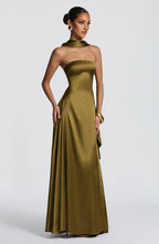 VESTIDO LONGO COM DECOTE RETO - MAJU