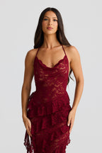 VESTIDO LONGO EM RENDA COM DECOTE NAS COSTAS - KIARA