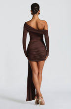 VESTIDO MINI EM TULE COM DECOTE OMBRO A OMBRO - CECILIA
