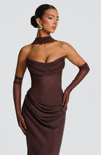 VESTIDO LONGO COM AMARRAÇÃO NAS COSTAS - BRIDE