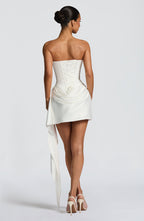 VESTIDO MINI BUSTIER COM AMARRAÇÃO NAS COSTAS - ANABELA