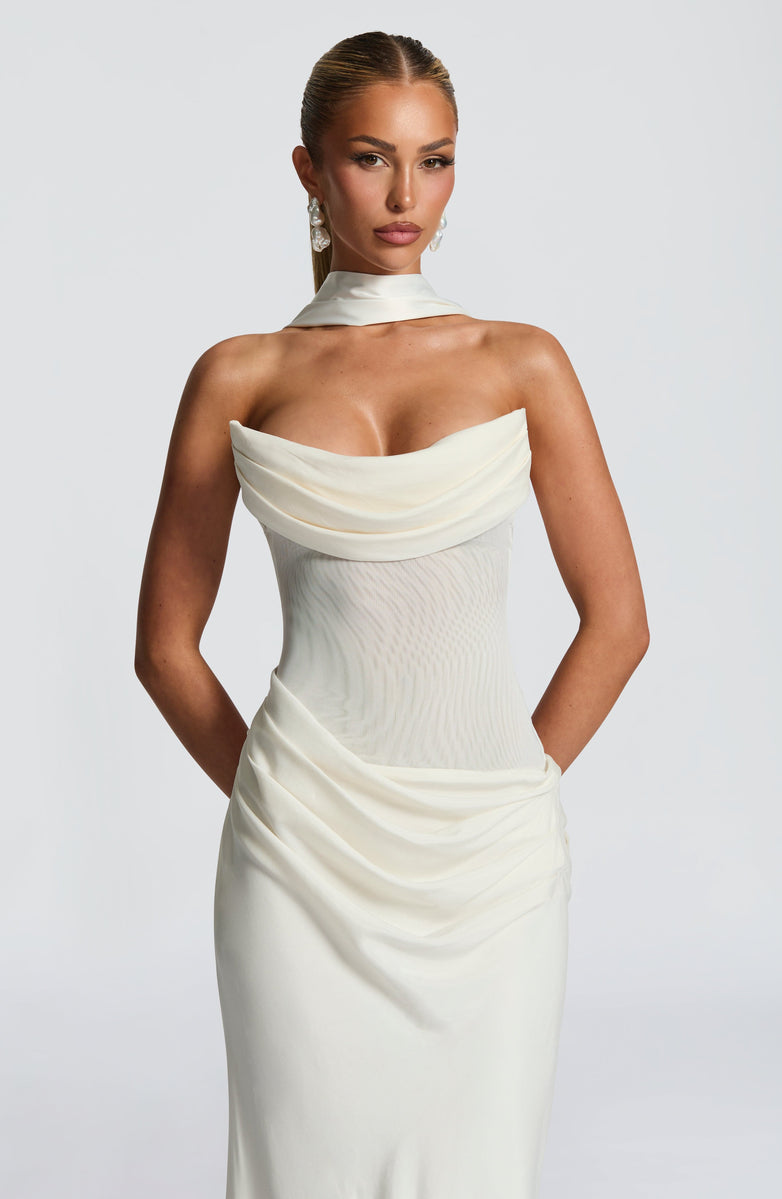 VESTIDO LONGO COM AMARRAÇÃO NAS COSTAS - BRIDE