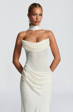 VESTIDO LONGO COM AMARRAÇÃO NAS COSTAS - BRIDE