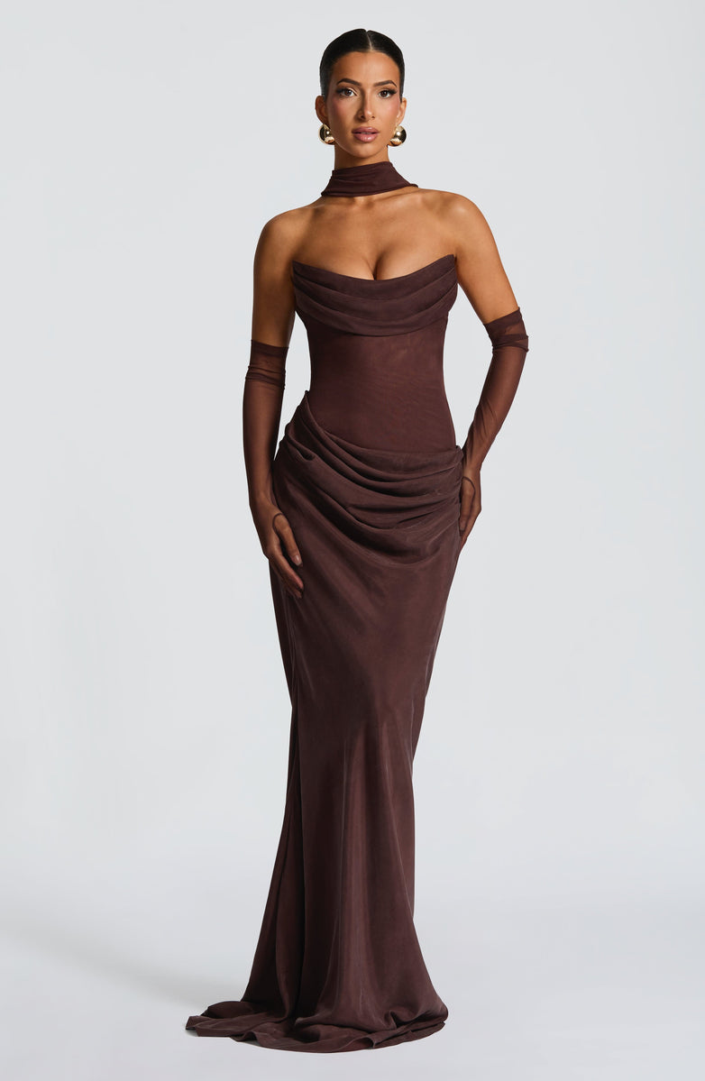 VESTIDO LONGO COM AMARRAÇÃO NAS COSTAS - BRIDE
