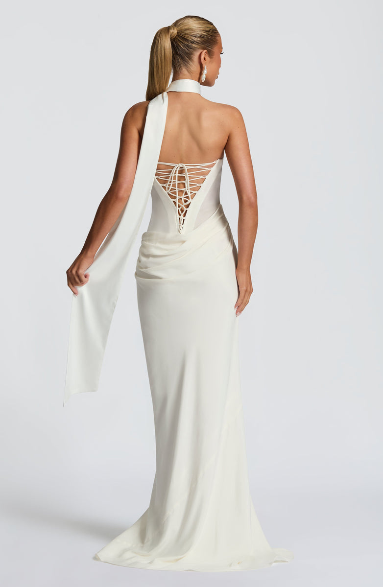 VESTIDO LONGO COM AMARRAÇÃO NAS COSTAS - BRIDE