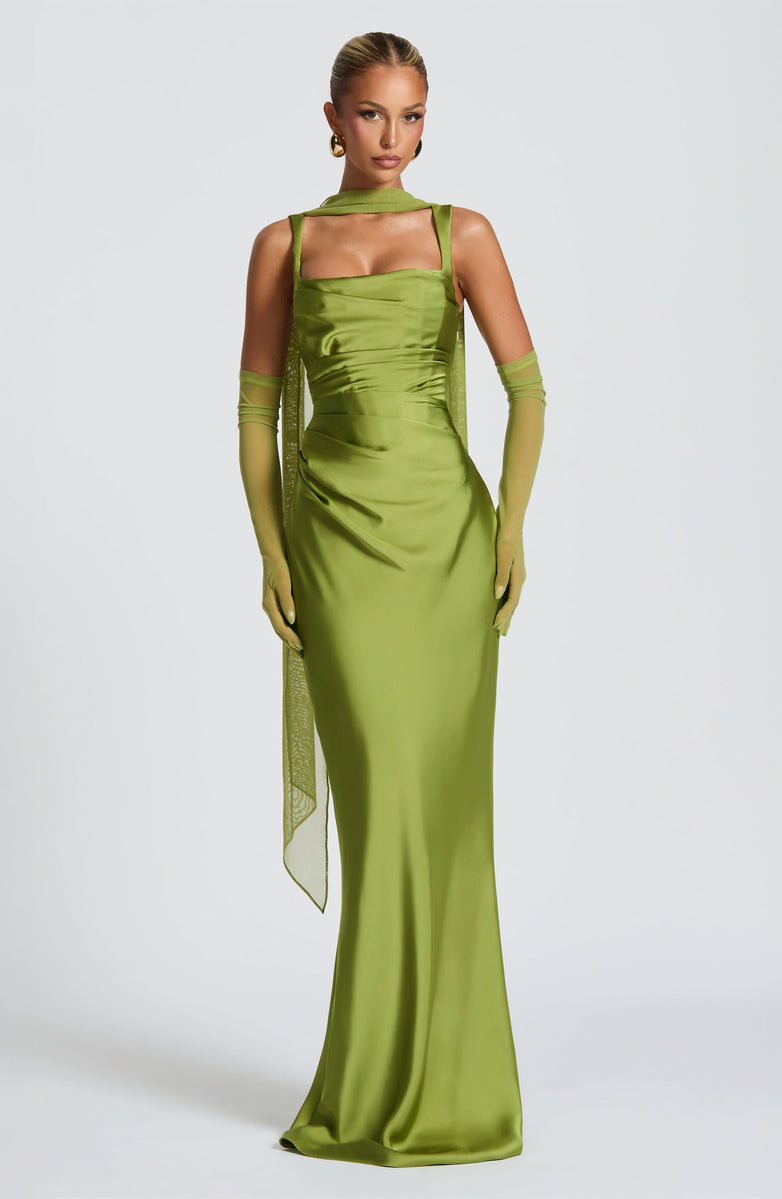 VESTIDO LONGO COM ALÇAS E AMARRAÇÃO NAS COSTAS - ELLIE