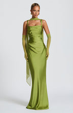 VESTIDO LONGO COM ALÇAS E AMARRAÇÃO NAS COSTAS - ELLIE