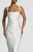 VESTIDO LONGO COM ALÇAS E AMARRAÇÃO NAS COSTAS - ELLIE