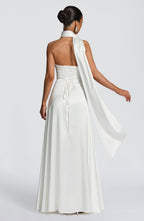 VESTIDO LONGO COM DECOTE RETO - MAJU