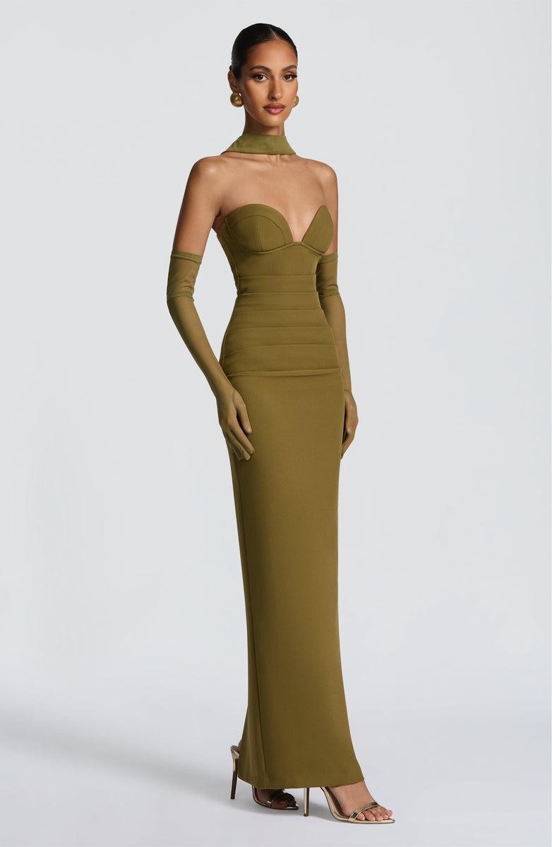 VESTIDO LONGO BUSTIER COM FENDA NAS COSTAS - POISON
