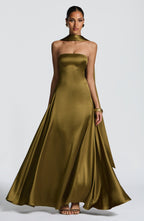VESTIDO LONGO COM DECOTE RETO - MAJU