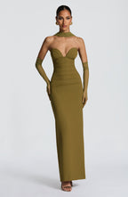 VESTIDO LONGO BUSTIER COM FENDA NAS COSTAS - POISON