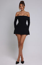 VESTIDO MINI COM DECOTE OMBRO A OMBRO - NARCISA