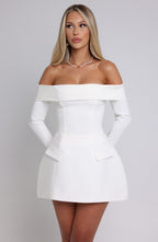 VESTIDO MINI COM DECOTE OMBRO A OMBRO - NARCISA