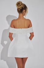 VESTIDO MINI OMBRO A OMBRO COM BRILHO - AZALEA