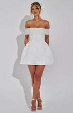 VESTIDO MINI OMBRO A OMBRO COM BRILHO - AZALEA