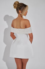 VESTIDO MINI OMBRO A OMBRO COM BRILHO - AZALEA