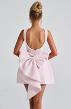 VESTIDO MINI COM LAÇO NAS COSTAS - PERLE