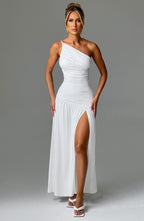 VESTIDO LONGO COM FENDA E DECOTE LATERAL - ELORA